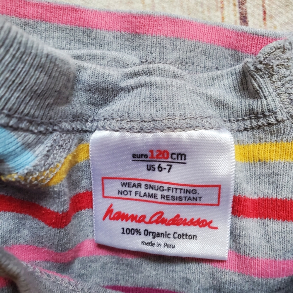 Hanna Andersson long john pajamas sz 6-7 - Picture 3 of 3